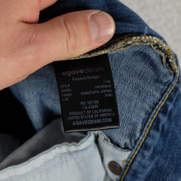 Agave Jeans Mens 36x32 Blue Waterman Straight Leg Medium Wash Denim USA Made - Picture 13 of 14
